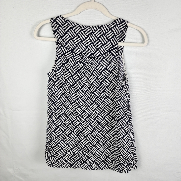 Maeve Anthropologie Womens Black & White Cotton Button up Ardmore Tank Size 2 - Picture 2 of 8